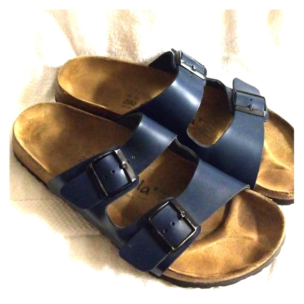 Navy blue betula Birkenstocks